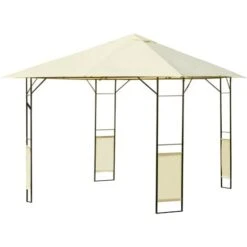 Outsunny Tendone Gazebo Da Giardino Bianco In Metallo 3x3m