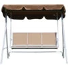 Outsunny Dondolo Da Giardino A 2 Posti Struttura In Metallo Marrone 170 X 112 X 153 Cm