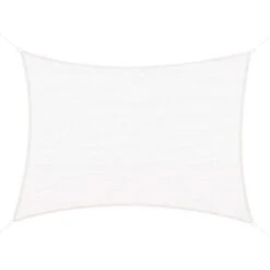 Outsunny Tenda A Vela Parasole Rettangolare Tenda Da Sole Protezione Raggi UV In PE Bianco Crema, 4 X 6m