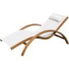 Outsunny Lettino Sdraio Relax Prendisole In Legno 165x72x70cm