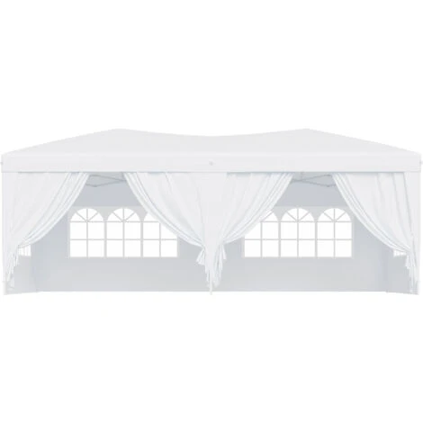 Outsunny Gazebo Pieghevole Da Giardino Con 6 Pannelli Laterali, Bianco, 6x3x2.55m
