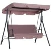 Outsunny Dondolo Da Giardino Con Tettuccio Parasole Inclinabile In Acciaio 172×110×152cm Marrone