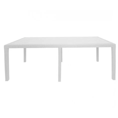 Dmora Tavolo Da Esterno Roma, Tavolo Rettangolare Allungabile Da Pranzo, Tavolo Da Giardino Estensibile Effetto Rattan, 100% Made In Italy, Cm 150x90h72, Bianco - immagine 4