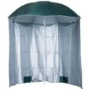 Outsunny Ombrellone Da Giardino Φ220cm Con Tenda Parasole, Poliestere E Metallo, Verde Scuro E Bianco