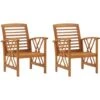 Sedie Da Giardino 2 Pz In Legno Massello D'Acacia VidaXL