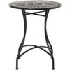 Outsunny Tavolino Da Giardino In Metallo E Ceramica, Tavolo Da Esterno Per Terrazzo O Balcone, Ф60x71cm, Nero
