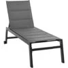 Outsunny Sdraio Da Giardino Reclinabile Su 5 Livelli Rivestimento Imbottito, Alluminio E Textilene, Grigio
