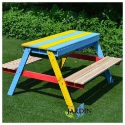 Tavolo Da Picnic Per Bambini 89x85x49 Cm Con Panche