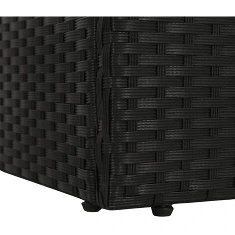 Nova Lettino Prendisole In Robusto Rattan 195x60 Cm Dotato Di Cuscini Vari Colori Colore : Nero - immagine 5