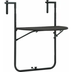 Nova Tavolo Da Balcone Pensile Regolabile 60x64x83,5cm In Plastica Vari Colori Colore : Marrone