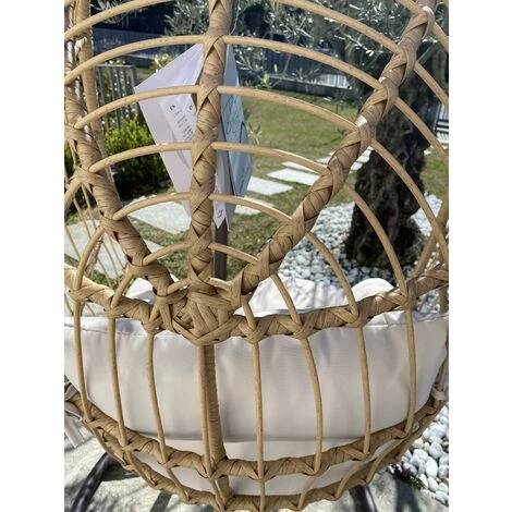 Poltrona Dondolo Sospesa In Polyrattan Con Piedistallo ANDROMEDA By Giardini Di Maggio - immagine 3