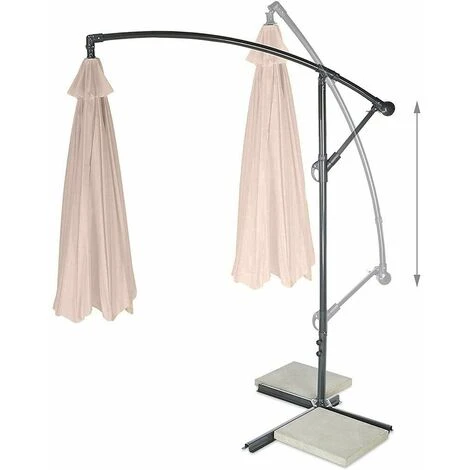 Ombrellone Giardino Decentrato 3x3 Mt Palo Alcciaio Gazebo Piscina Tortora - immagine 4