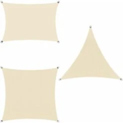 DETEX Tenda Da Sole Tendone Parasole Fendivento Frangivista Crema, Triangolo 3x3x3m