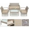 Casaria Set Lounge Poly Rattan Lounge Cuscini 5cm Idrorepellente Dinette Da Giardino Salottino Da Balcone Mobili Da Esterno