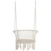 Outsunny Sedia Sospesa In Poliestere E Macramè Per Interni Ed Esterni Crema
