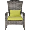 Outsunny Poltrona Da Giardino In PE Rattan Con Braccioli E Cuscini Imbottiti Grigia E Verde