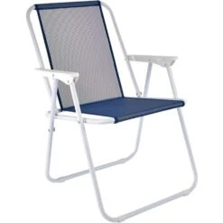Baroni Home Sedia Pieghevole Da Mare. Sedia Campeggio. Giardino. Spiaggia. Piscina. Sedia Da Esterno Pieghevole Colorata. 52x44x76 Cm Blu