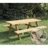 Onlywood Tavolo Picnic In Legno 200 X 155 Cm - Con Panche Pieghevoli