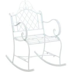 Sedia A Dondolo Ansan Bianco