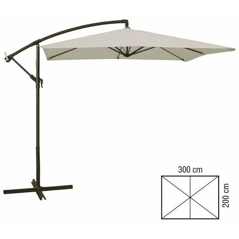Ombrellone A Braccio 2x3m Ecrù Rettangolare Da Giardino Per Esterno
