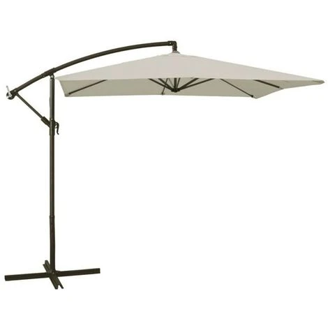 Ombrellone A Braccio 2x3m Ecrù Rettangolare Da Giardino Per Esterno - immagine 2