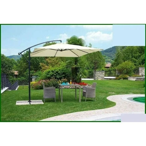 Ombrellone A Braccio 2x3m Ecrù Rettangolare Da Giardino Per Esterno - immagine 4