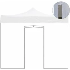 Evergreen Telo 3X2M Bianco Impermeabile Con Porta Avvolgibile Per Gazebo