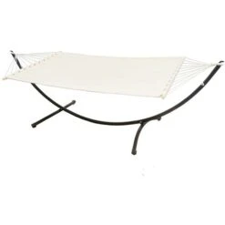 Amaca Doppia Con Struttura A 120kg 200x120 Supporto Da Esterno In Metallo Telaio