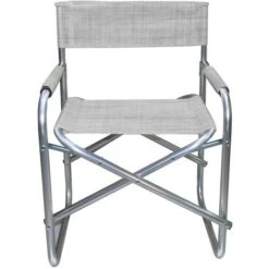 Sedia Regista In Allum. E Tessuto Textilene Grigio