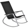 Outsunny Sedia A Dondolo Da Giardino, Impermeabile E Antiruggine, Nera