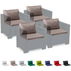 Cuscini Ricambio Salotto Rattan Impermeabili Bica Grand Soleil Set 4 Posti Colore: Marrone