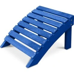 Poggiapiedi Per Sedia Da Giardino Design Adirondack Legno Mobili Da Esterno - Alana Blu - Legno Di Cicuta