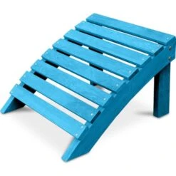 Poggiapiedi Per Sedia Da Giardino Design Adirondack Legno Mobili Da Esterno - Alana Turchese - Legno Di Cicuta