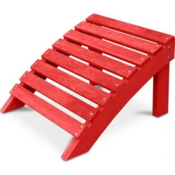 Poggiapiedi Per Sedia Da Giardino Design Adirondack Legno Mobili Da Esterno - Alana Rosso - Legno Di Cicuta