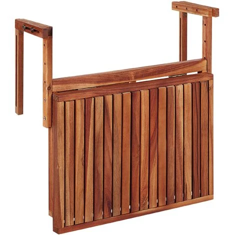 Tavolino Da Balcone Sospeso In Legno Di Acacia Scuro 60 X 40 Cm Udine - immagine 5