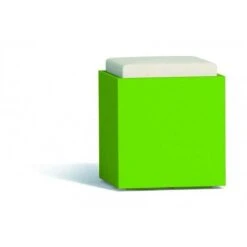Pouf Comfy Square Verde In Polimero Monacis - Cm 40X40X47,5 H