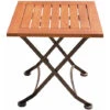 Tavolino Pieghevole Tavolo Da Campeggio Tavolo Da Balcone Lunghezza 45 Cm Legno Di Eucalipto Pieghevole, Metallo Marrone, H 45 Cm, Balcone Da Giardino