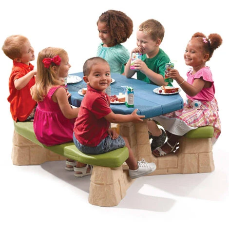 Tavolo Da Picnic Con Ombrellone Azzurro Acqua Step2 - immagine 2