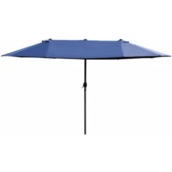 Outsunny Ombrellone Da Giardino Doppio Con Apertura A Manovella, Acciaio E Poliestere, 460x270x240cm