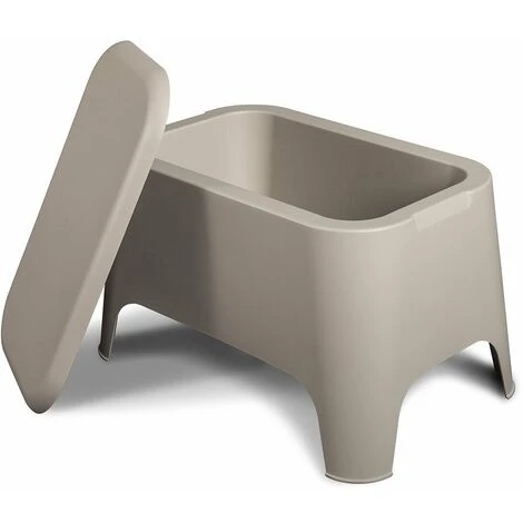 TAVOLINO CONTENITORE IN RESINA PETRA GRIGIO