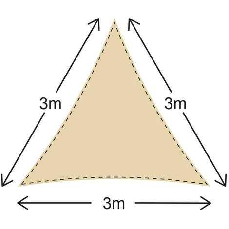 Rebecca Mobili Tenda A Vela Triangolare Parasole Beige Polietilene Anti UV 3x3x3 - immagine 2