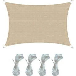 Rebecca Mobili Telo Parasole Vela Rettangolare Beige Filtro Anti Uv 2x3