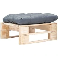 Divano Da Giardino A Pallet E Cuscino Grigio Legno Naturale