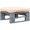 Divano Da Giardino Su Pallet E Cuscino Sabbia In Legno Grigio