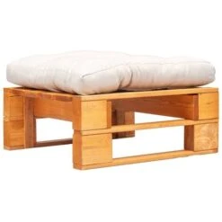 Divano Da Giardino A Pallet Cuscino Sabbia Legno Marrone Miele