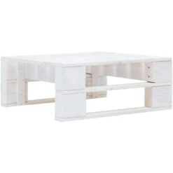 Ottomana Da Giardino Con Pallet In Legno Bianca