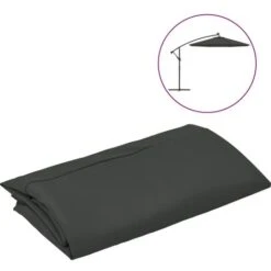Telo Di Ricambio Per Ombrellone Bianco Antracite 350 Cm