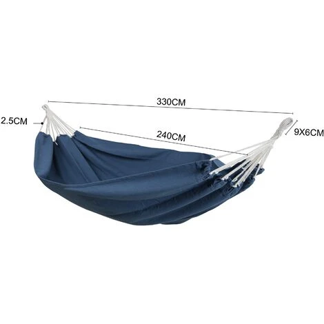 Rebecca Mobili Amaca Da Giardino Campeggio Blu Matrimoniale In Poliestere Con Custodia 200 Kg - immagine 4