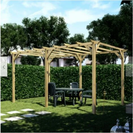 PERGOLA PERGOLATO STRUTTURA GAZEBO IN LEGNO TETTOIA GIARDINO ESTERNO 3x6 MT 547 - immagine 2