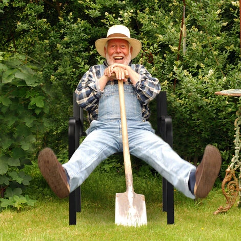 Relaxdays Sedia Da Giardino, Sediolina Con Braccioli, Acciaio, Design Moderno E Comodo, HLP 82 X 60 X 48,5 Cm, Nero - immagine 5